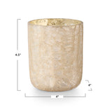 Winter White Crackle Glass Candle -2 Sizes