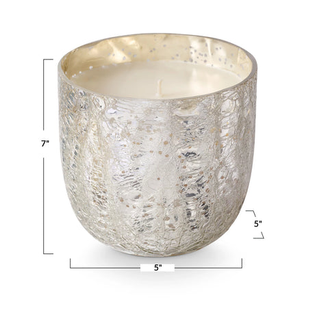 Balsam & Cedar Crackle Glass Candle -2 Sizes