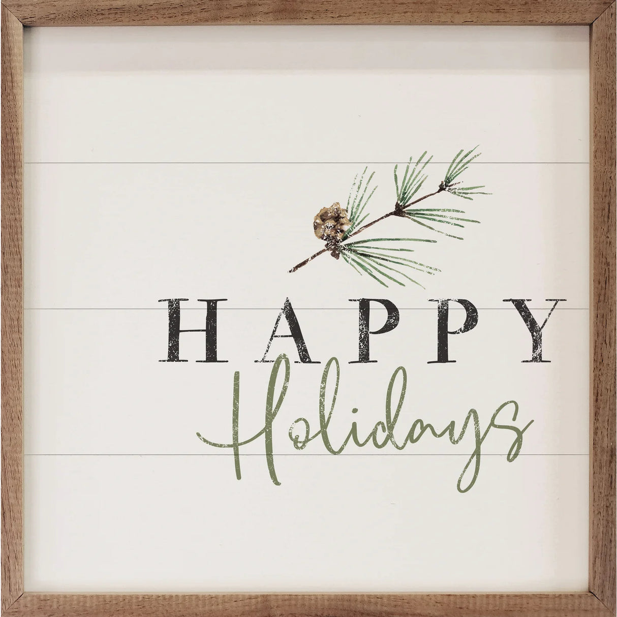 Happy Holidays Pine Branch Framed Print