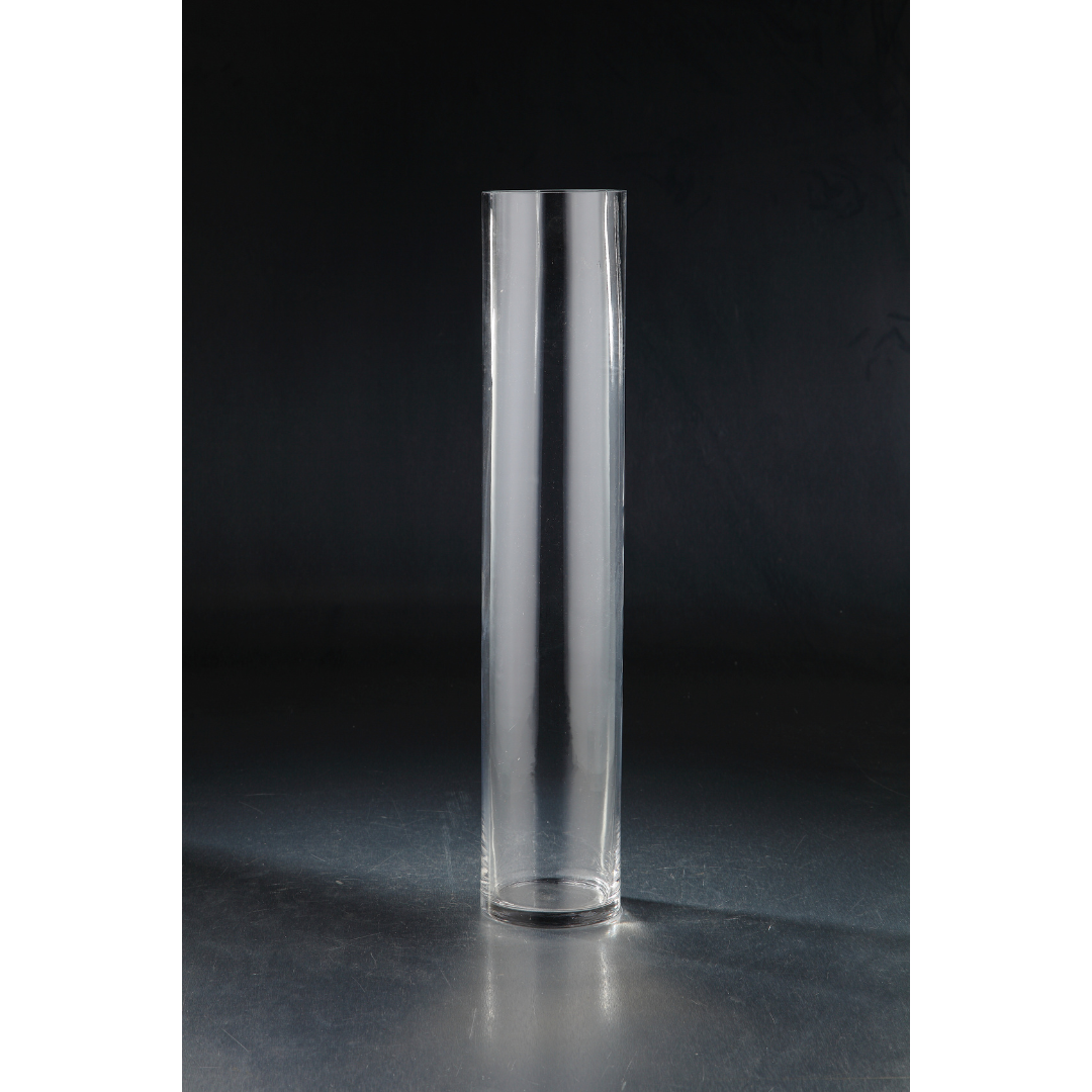 20" Clear Glass Cylinder Vase