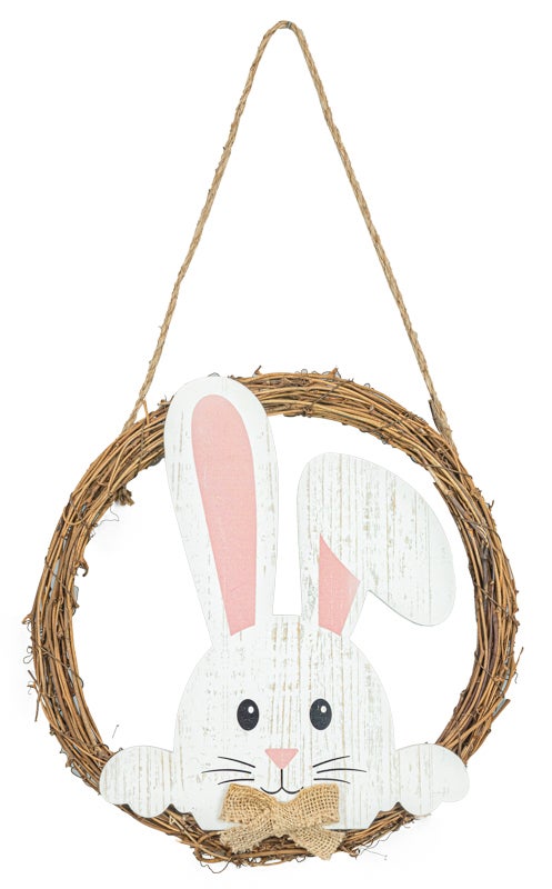 Wooden Bunny Wreath Hanger