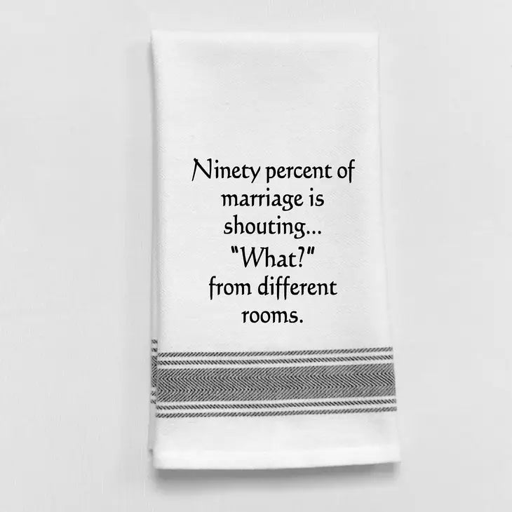 Ninety Percent Of Marriage Funny Tea Towel