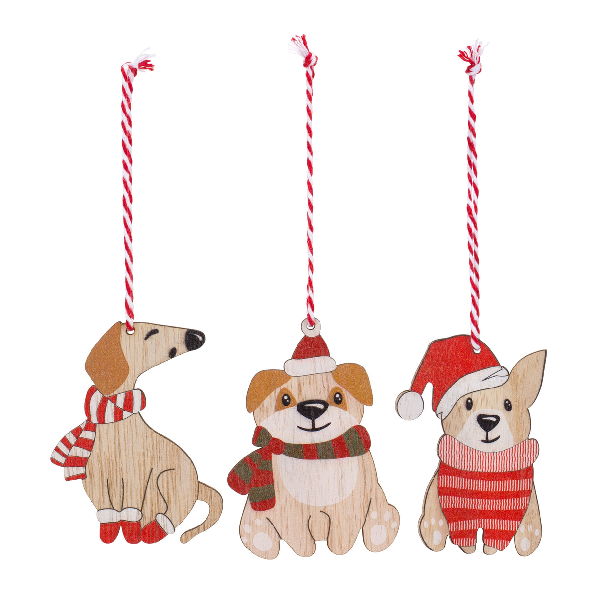 Wooden Dog Ornament - 3 Styles