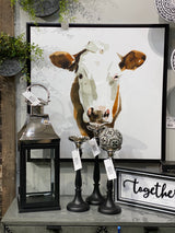 Black & Silver Metal Candlestick - 3 Size Options