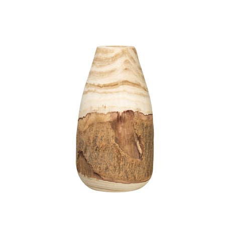 12" Paulownia Wood Vase with Live Edge