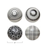 Black & White Stoneware Orb - 4 Styles