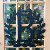 Black Roman Wreath Letter Sign