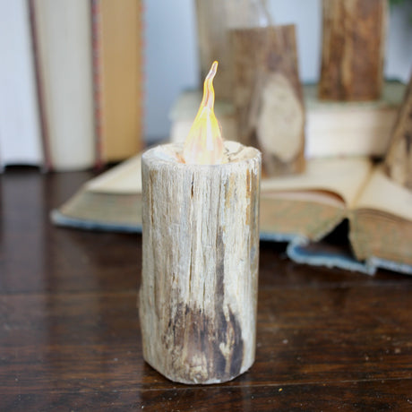 Small Wooden Faux Candle