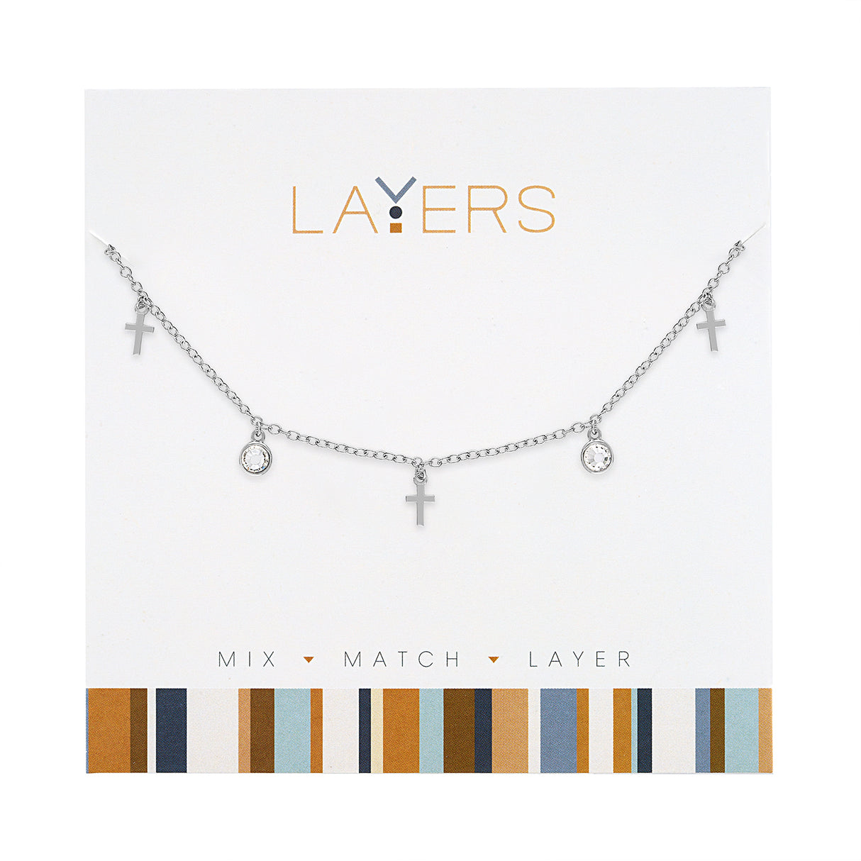 Silver Mini Crosses Necklace