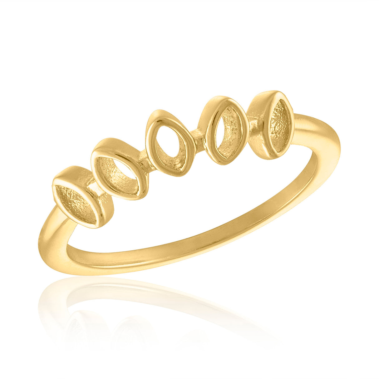 Five CZ Teardrop Gold Layering Ring