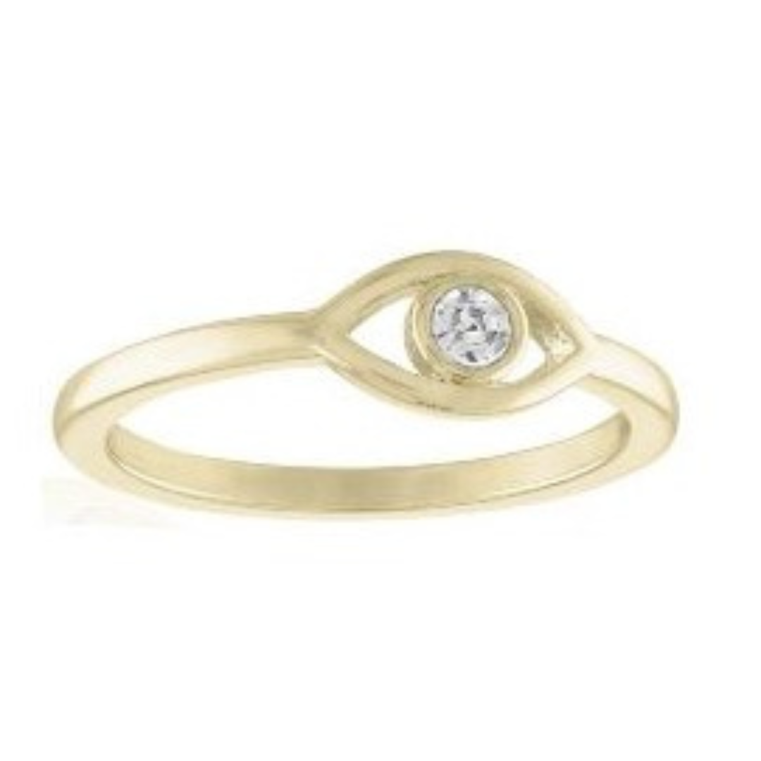 Evil Eye Gold Layering Ring