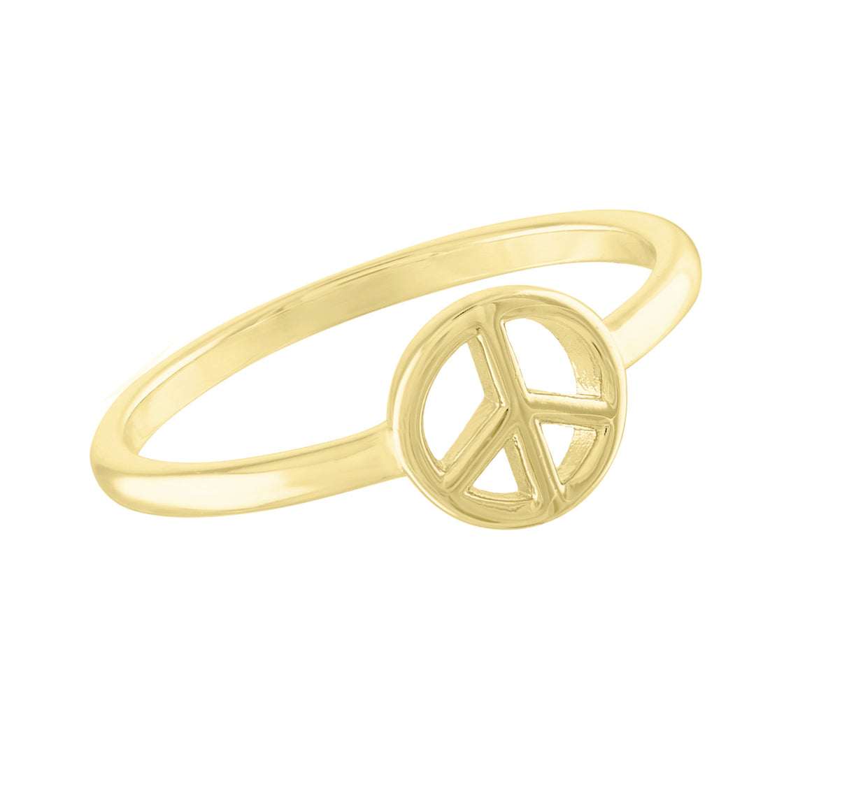 Peace Sign Gold Layering Ring