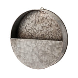 Galvanized Metal Round Wall Pocket