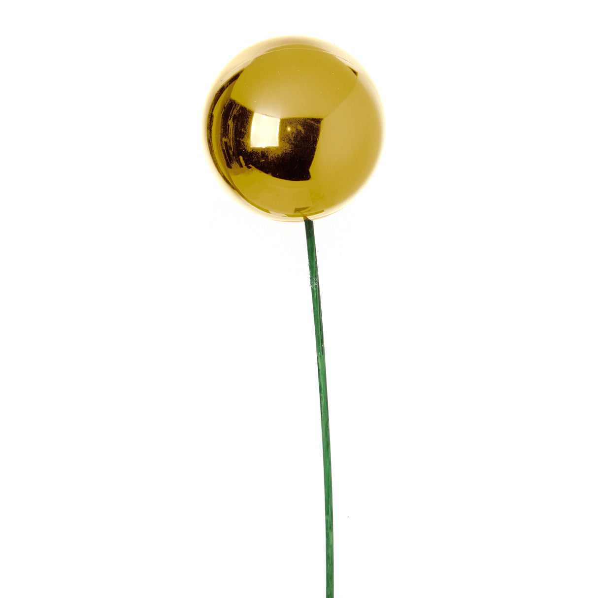 Gold Shiny Ball Ornament Stake