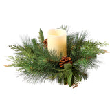 12" Juniper Pine Bayleaf & Pinecone Candle Ring