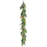 5' Magnolia Leaf & Snow Berry Garland