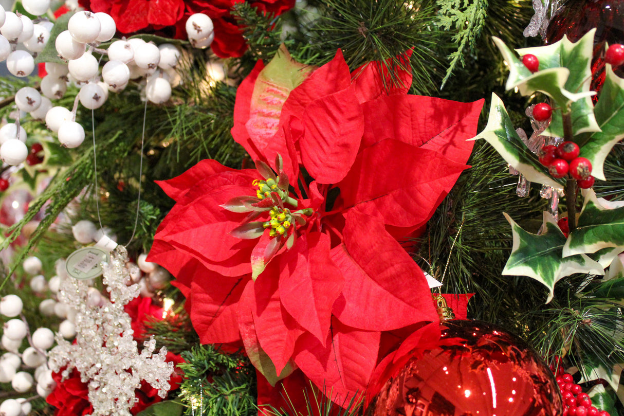 Red Natural Poinsettia Stem