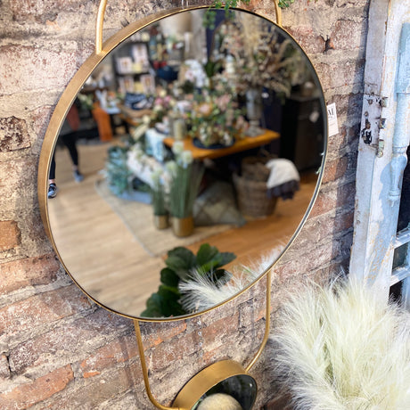 Wall Mirror In Gold - Pickup Only