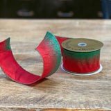 2.5" Red & Green Ombré Ribbon Bolt